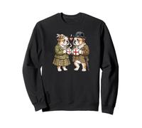 Anglais Bulldog Chiens Couple Amour Café Drapeau Angleterre Sweatshirt