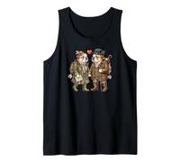 Anglais Bulldog Chiens Couple Randonnée Nature Drapeau Angleterre Débardeur