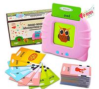 Anglais Cartes flash parlantes pour tout-petits de 1, 2, 3, 4, 5, 6 ans, 112 feuilles de 224 mots, jouets éducatifs audibles, jouet interactif électronique cadeau d'anniversaire pour garçons et filles