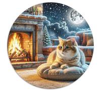 Anglais Short Gold Gradual Layer Chat 1000 Pièces Puzzle Rond pour Adultes Animaux Chats Moderne Jeu Difficile Impossible Qualité Supérieure Décompression 1000pcs (67.5x67.5cm)