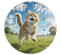 Anglais Short Gold Gradual Layer Chat 1000 Pièces Puzzle Rond pour Adultes Animaux Chats Moderne Jeu Original Qualité Supérieure Jeux De Défi Uniques 1000pcs (67.5x67.5cm)