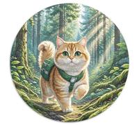 Anglais Short Gold Gradual Layer Chat Casse-tête De 1000 Pièces Rond Spour Adultes 14+ Animaux Chats Bricolage Décoration Unique Qualité Supérieure Jeux De Défi 1000pcs (67.5x67.5cm)