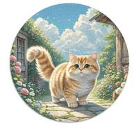 Anglais Short Gold Gradual Layer Chat Casse-tête De 1000 Pièces Rond Spour Adultes 14+ Animaux Chats Bricolage Décoration Unique Qualité Supérieure Jeux De Défi 1000pcs (67.5x67.5cm)