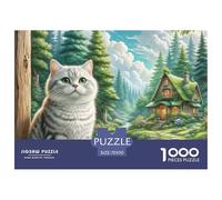 Anglais Short Silver Gradual Layer 1000 Pièces Puzzles pour Adultes Et Enfants Animal Chat Qualité Supérieure Difficile Et Stimulant Parfait Les Amateurs De Détente Collection 70x50cm/1000pcs