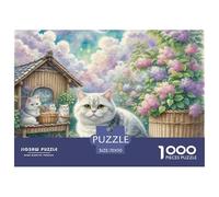 Anglais Short Silver Gradual Layer 1000 Pièces Puzzles pour Adultes Et Enfants Animal Chat Qualité Supérieure Difficile Et Stimulant Parfait Les Amateurs De Détente Collection 70x50cm/1000pcs