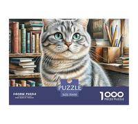 Anglais Short Silver Gradual Layer 1000 Pièces Puzzles pour Adultes sur Le Thème De Animal Chat Qualité Supérieure Jeu Éducatif Loisir Détente Collection 70x50cm/1000pcs