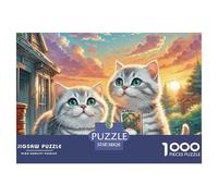 Anglais Short Silver Gradual Layer Puzzles 1000 Pièces pour Adultes sur Le Thème De Animal Chat Qualité Supérieure Défi Jouets Loisir Détente Collection 38x26cm/1000pcs
