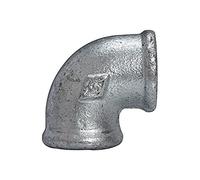 Angle 90, 90°, IG/IG, Rp 1, température de fonctionnement -20 °C à 300 °C, fonte noire, galvanisée à chaud, DIN EN 10242.