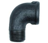 Angle 92, 90°, Rp 1 1/2 i., R 1 1/2 A, fonte noire, température de fonctionnement -20 °C à 300 °C, ISO 7-1