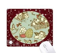 angle de pâques de religion festival coloré de cheval tapis de souris en hiver flocon de neige