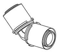 Angle de sertissage composite Uponor S-Press PLUS 1046388 45°, PPSU, 40 x 40 mm