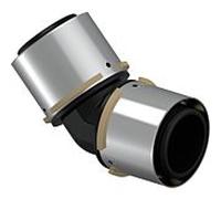 Angle de sertissage composite Uponor S-Press PLUS 1046389 45°, PPSU, 50 x 50 mm