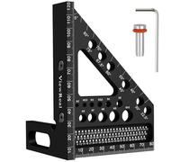 Angle d'onglet 3D multifonction 22,5-90 Règle d'angle en alliage d'aluminium Outil de mesure de mise en page de haute précision Outil de mesure de travail du bois pour menuisier, ingénieur Noir
