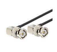 Angle droit Bnc Adaptateur mâle à RG174 / RG58 RF Câble coaxial 50 ohm Compatible With système de caméra vidéo Cordon d'extension coax(RG174,1M)