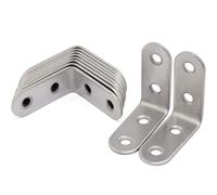 Angle droit L Support en acier inoxydable à 90 degrés, attelle d'angle de l'agitation pour fixation des meubles, support de conservation, armoire armoire et utilisation du bricolage 5pcs argent