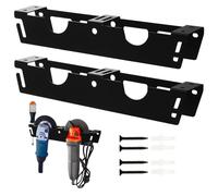 Angle Grinder Holder, Wall Mount Bracket, 2-Slot Rack with Cord Hooks 15.75x2.6x2.72 inches, Sturdy Electric Tool Organizer, Perfect for Workshop Home Renovation Workbench Side Storage