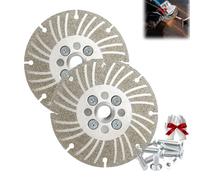 Angle Grinding Wheel - Electroplated Diamond - 4 1/2" Plus+, Dual-Grit Turbo Thread Disc,High-Strength Alloy Blade for Metal, Stone,Concrete,Tile Cutting & Grinding (2pcs 5”)
