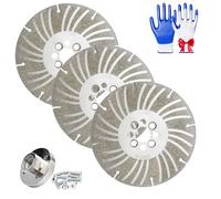 Angle Grinding Wheel - Electroplated Diamond 4½" / 5" / 6" Plus Series,Dual-Grit Turbo Thread Disc,High-Strength Alloy Blade for Metal, Stone,Concrete,Tile Cutting & Grinding (4 ½ "+5"+6",2SET)