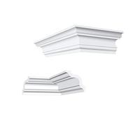 Angle intérieur et extérieur | assorti à la plinthe E-23 | polystyrène extrudé | profilé de stuc | jonction plafond/mur | blanc moderne | décoratif | XPS | 22 x 22 mm | NK-E-23