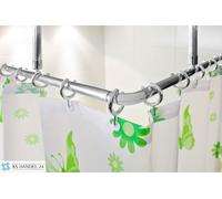 ANGLE LETTER 150x150 cm EXTENDED BARELESS SILVER GLASS 2x STRAIGHT HANDLES VAN.