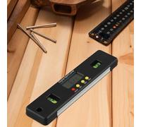 Angle-mètre numérique électronique avec rapporteur de base - Inclinomètre à barre 100 mm/150 mm/200 mm, mesure à 90° sur 4 côtés, mm/m/in/ft/% de pente/°, double alimentation, aimants intégrés (200 mm