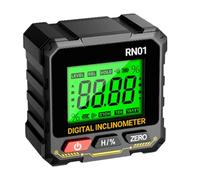 Angle mètre numérique RN01 - Niveau électronique avec écran LCD rétroéclairé - Plage de 4 x 90° - Précision ± 0,3° - Matériau ABS - Aimant intégré pour le travail du bois et la mesure de surface