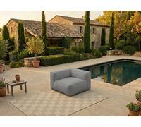 Angle pour canapé de jardin modulable GIULIA avec bâche de protection gris foncé BOBOCHIC Gris foncé