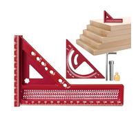 Angle Square, Carpenter Ruler Tool, Precision Marking Gauge, Multi-Angle Layout Guide, Portable Aluminum Body for Woodworking, Drafting, Carpentry Use, 7.87x5.51x0.79 inches