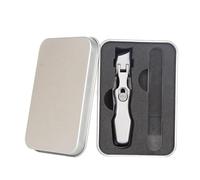 Angled Nail Cutter, Stainless Steel Metal Box Glass File | 3.93x2.75x0.78in Clipper for Thick Nails for , Parent, Boyfriend