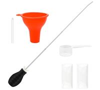 Anglekai Plumeau extensible pour jardin avec tube en métal / entonnoir / réservoir, gants en plastique (de 22,9 cm à 55,9 cm)