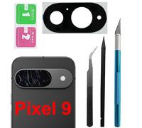 Anglepingping Pixel 9 Lentille de rechange pour appareil photo arrière Google Pixel 9 avec adhésif pré-installé et kit d'outils de réparation