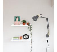 Anglepoise Original 1227 Laiton Lampe avec Support Au Mur Elephant Grey