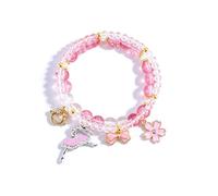 ANGLEQUEEN Bracelets de perles de ballet pour adolescents - Cadeau de récital de danse - Joli bracelet de perles de ballerine élastique - Bracelets d'amitié - Accessoires de tenue de fête