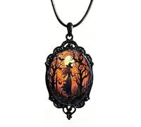 ANGLEQUEEN Collier de sorcière gothique Victoria en relief - Collier vintage chauve-souris, fantôme, corbeau, sorcière, collier ras du cou pour Halloween, gothique, vampire, accessoires de cosplay
