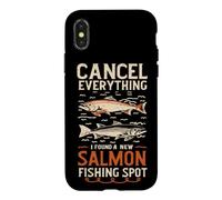 Angler Annuler Tout ce Que J'Ai trouvé Un Nouveau Spot de pêche au Saumon Coque pour iPhone X/XS