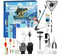 Angler Calendrier de l'Avent 2025-24 jours surprises avec accessoires de pêche pour adultes et adolescents | Calendrier de Noël pour hommes, papa, grand-père, mari comme idée cadeau