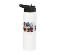 Angleterre bus rouges et Thamses - Vacances Londres Stainless Steel Insulated Water Bottle