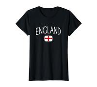 Angleterre Drapeau Anglais T-Shirt Graphique avec Valeur, Femme, Noir, XL
