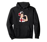 Angleterre Forte Femme Drapeau Anglais Saint George's Cross Sweat à Capuche