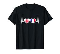 Angleterre France Battement De Coeur Drapeau Anglais T-Shirt