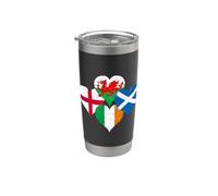 Angleterre Irlande Ecosse Pays de Galles Drapeaux Rugby Gobelet isotherme en acier inoxydable double paroi
