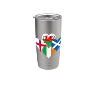 Angleterre Irlande Ecosse Pays de Galles Drapeaux Rugby Gobelet isotherme en acier inoxydable double paroi
