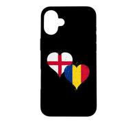Angleterre Roumanie Drapeaux pour Fier Fan Anglais Roumain Coque pour iPhone 16 Plus