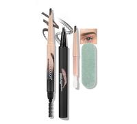 Anglicolor Crayon Sourcil Set - Sourcils Rapides En 3 Minutes,Goupillon Sourcil Remplissage Express,Crayon Sourcils Microblading Avec Recharge,Combiné Pour Un Meilleur Résultat (03 Slate Brown Set)