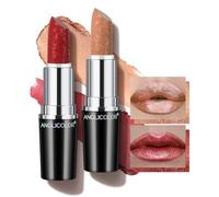 Anglicolor Métallique Briller Rouge A Levre Rose,Rouge A Levres Pailleté À Haut Pigment Sculpted Craft,Rouge À Levre Texture Crémeuse,Rouge À Lèvres Longue Tenue Hydratante (10+12, 8g)