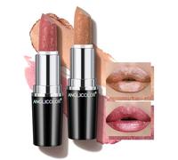 Anglicolor Métallique Briller Rouge A Levre Rose,Rouge A Levres Pailleté À Haut Pigment Sculpted Craft,Rouge À Levre Texture Crémeuse,Rouge À Lèvres Longue Tenue Hydratante (01+10, 8g)