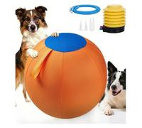 AngloCrate Balle géante pour chiens de 2026 épaisse et apaisante - Balle de troupeau gonflable durable et résistante aux déchirures avec housse de poignée robuste et pompe de gonflage (B, 45 cm)