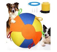AngloCrate Balle géante pour chiens de 2026 - Épaissie - 25,4 / 45,7 / 55,9 cm - Balle de troupeau gonflable durable et résistante aux déchirures - Avec poignée robuste et pompe de gonflage (A, 45 cm)