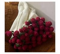 AngloCrate Couverture de bouquet de roses faite à la main, douce et légère, couverture tricotée pour la fête des mères, un anniversaire, la décoration d'intérieur (rose rouge)