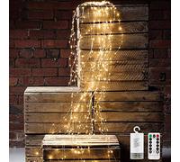 ANGMLN Guirlande lumineuse à LED, avec télécommande, 200 micro LED, 2 m, fil argenté, guirlande lumineuse à piles, 8 modes de lumière, fil de cuivre pour intérieur et extérieur, blanc chaud